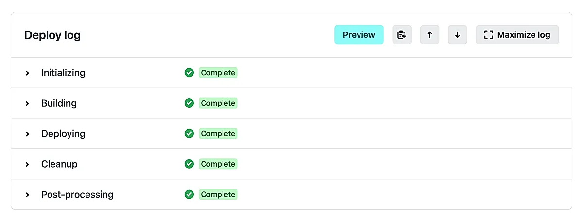 Netlify deploy log