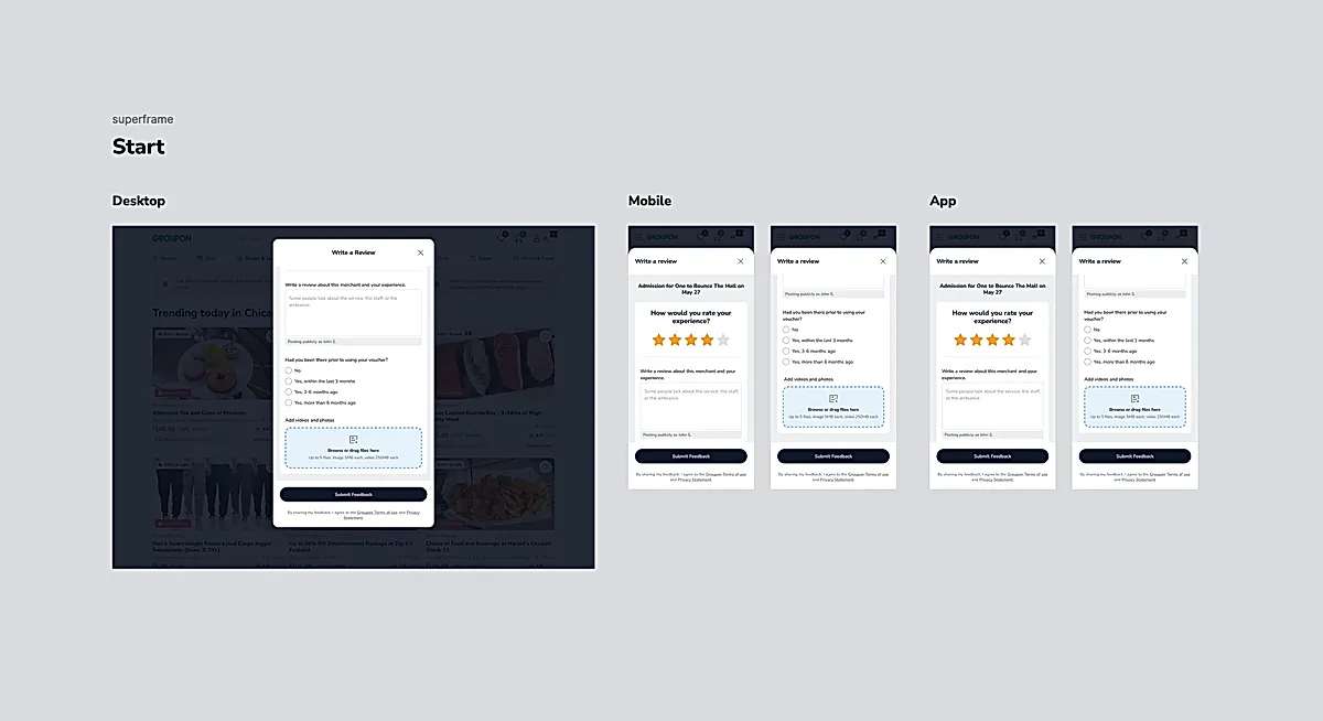 Designing for both desktop, mobile browser and mobile app screens