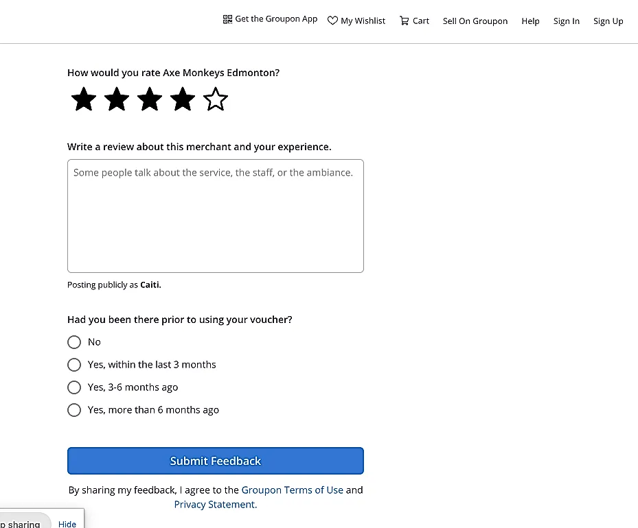 Customer review before the change